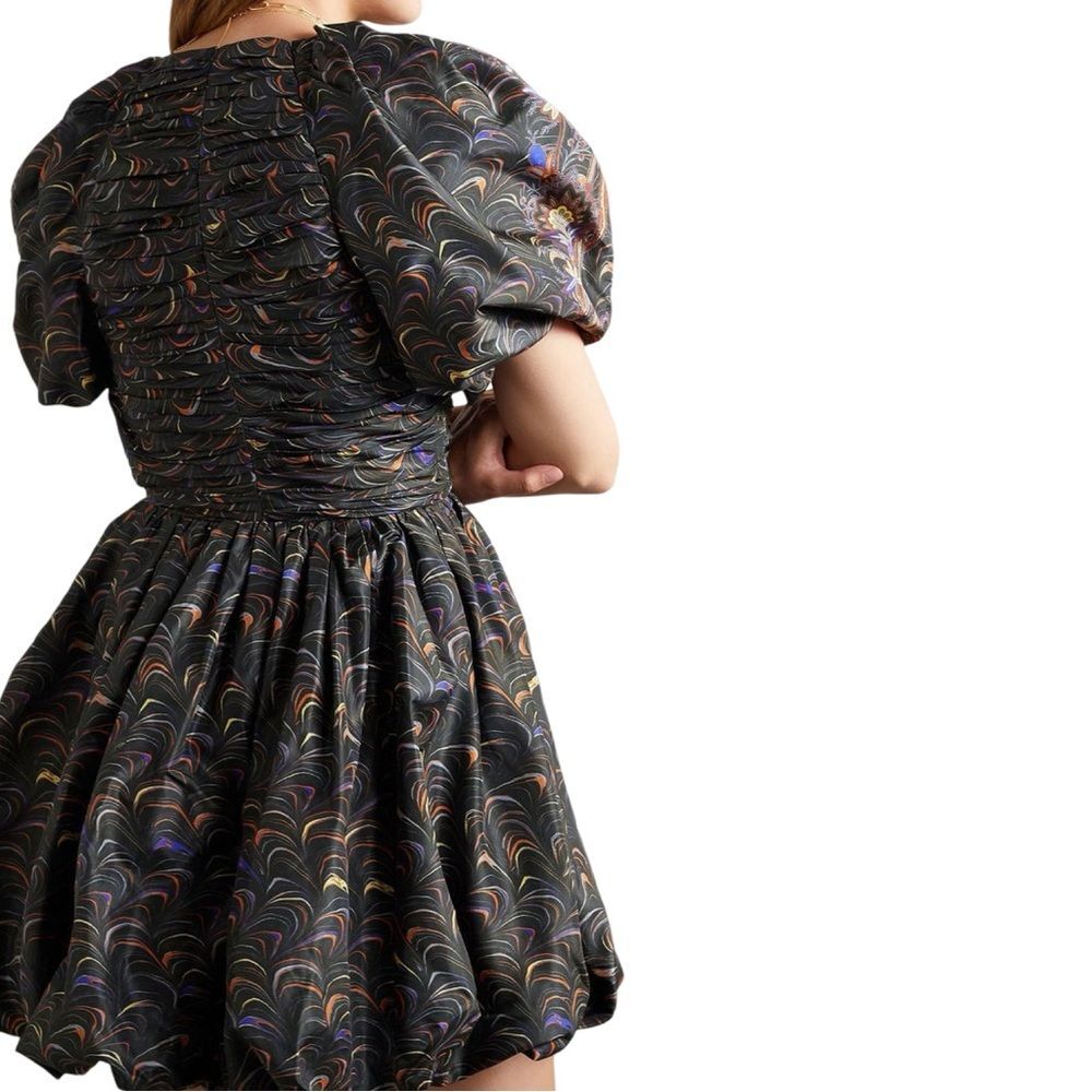 Ulla Johnson NWOT Gwen printed ruched taffeta mini dress - Picture 5 of 13